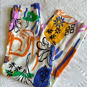 Chico's Wide Leg Linen Pants with Abstract Print, Sz 1/US 8, NEW w tags 🍊